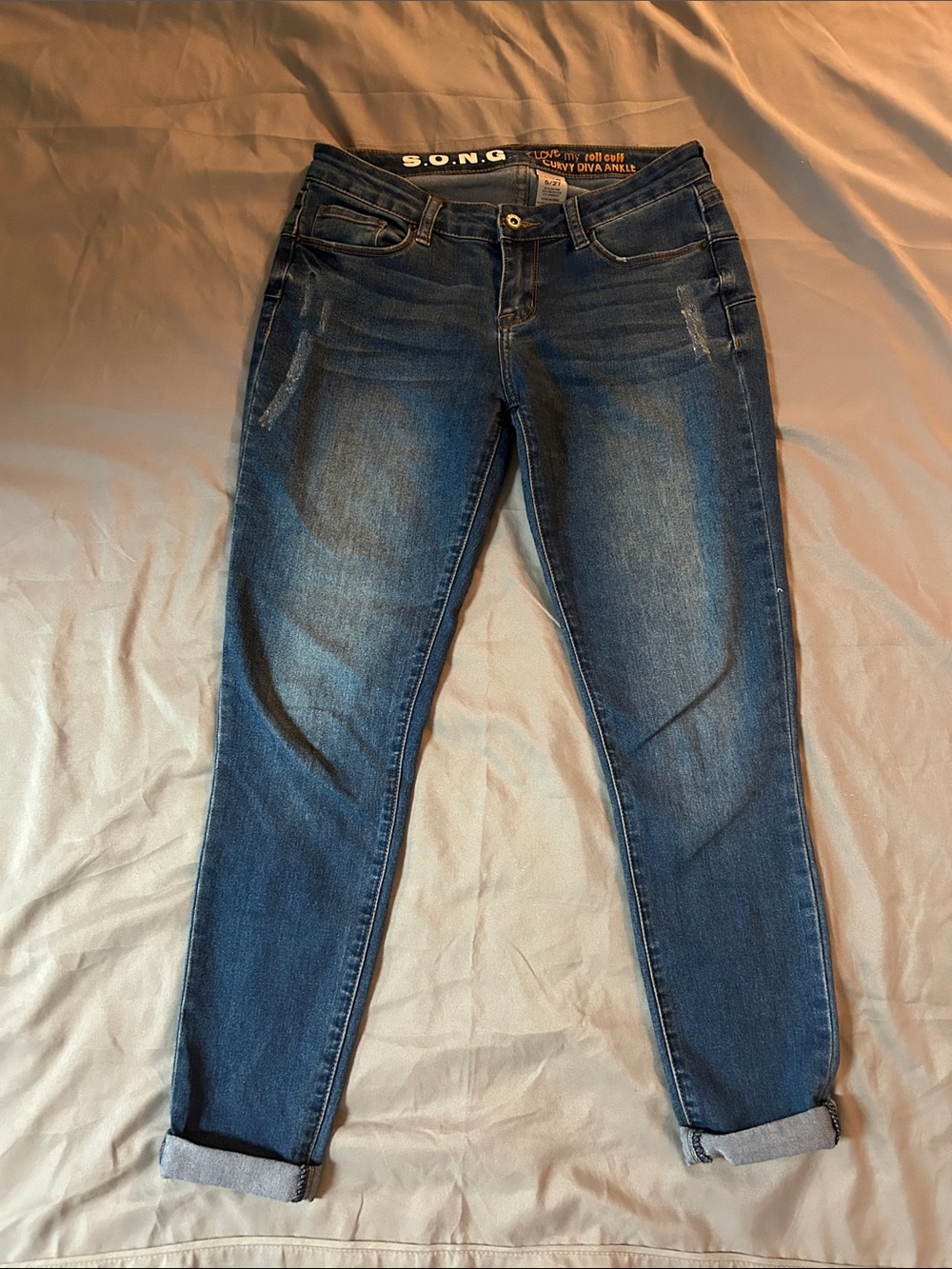 SONG Women's Dark Wash Boyfriend Jeans